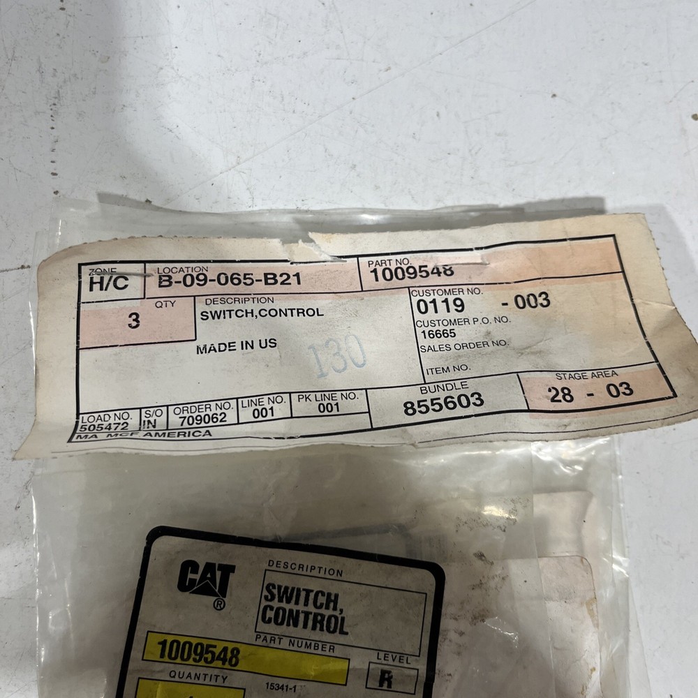 CAT LOT OF 3 MICROSWITCH SWITCH 1009550 NEW
