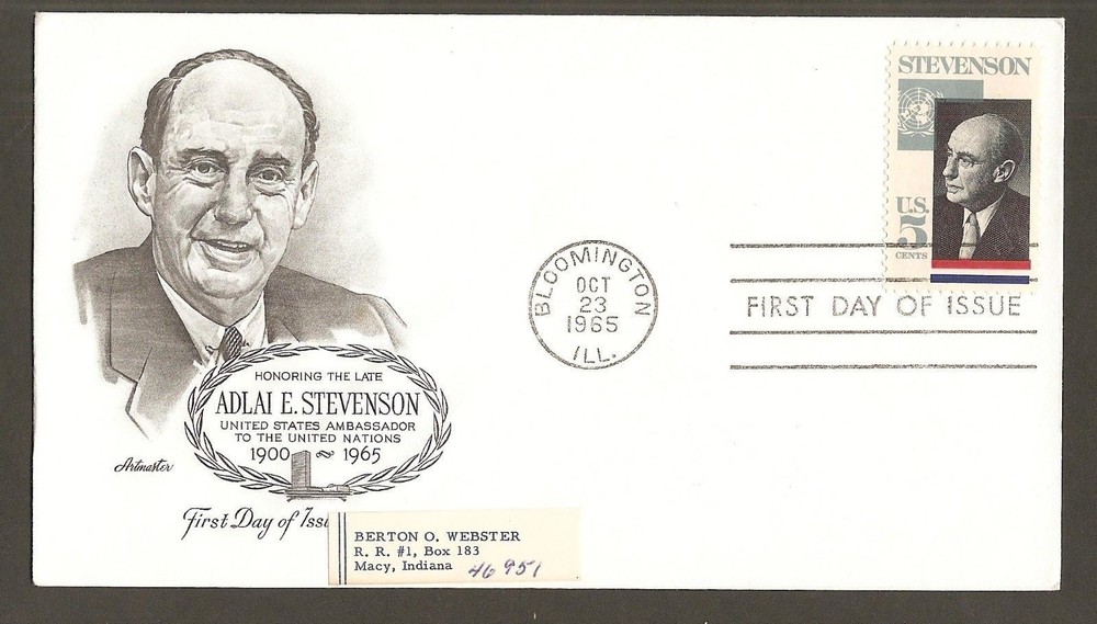 #1275 5c Adlai E. Stevenson - Artmaster FDC