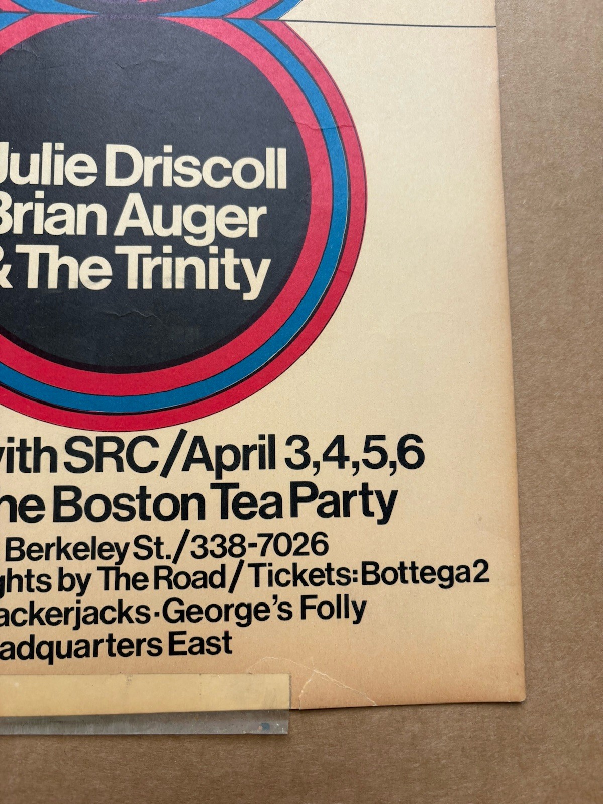 1969 Julie Driscoll Concert Poster At The Boston Tea Party First Print