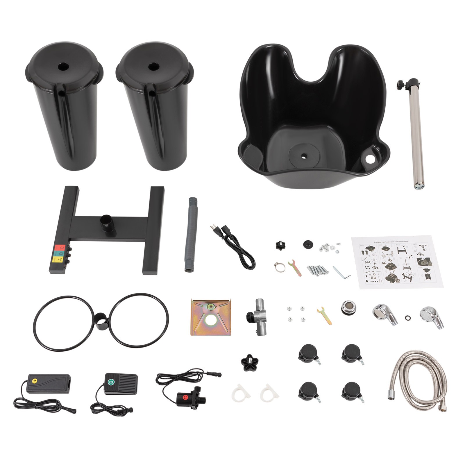 Portable Hairdressing Salon Basin 2 Buckets Hair Washing Sink Shampoo Wash Bowl！