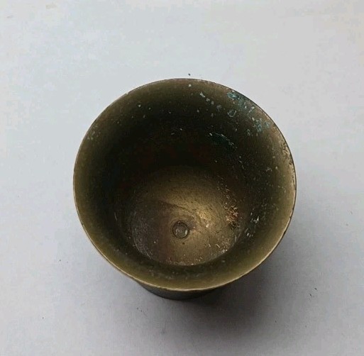 Vintage Solid Brass Jigger Mini Measuring Cup Barware 1.5” Heavy