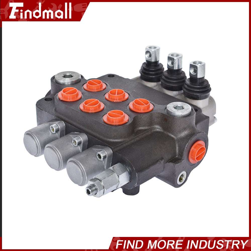 3 Spool 21 GPM Hydraulic Monoblock Double Acting Control Valve SAE Ports NEW