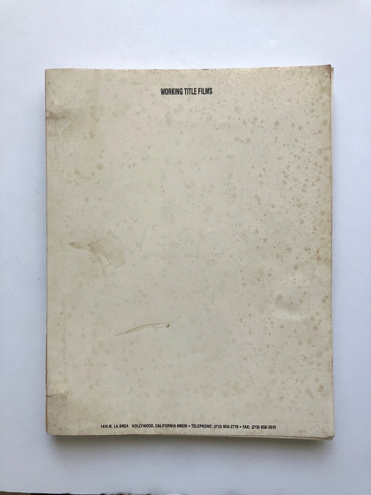 SECOND BEST (1994) ORIGINAL 1st DRAFT SCRIPT. WILLIAM HURT. NOT A REPRODUCTION