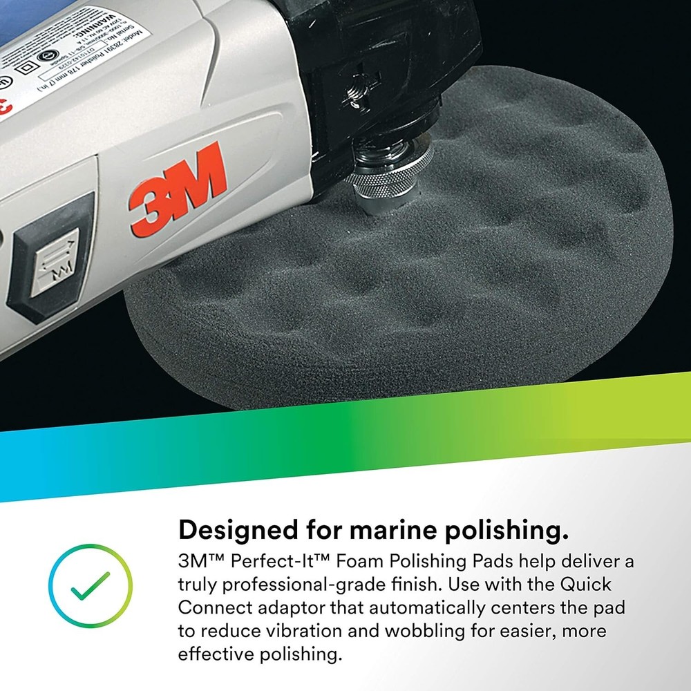 3M (05707) Perfect-It Foam Compounding Pad, 8 in, Hook & Loop Grip, Double-Sided