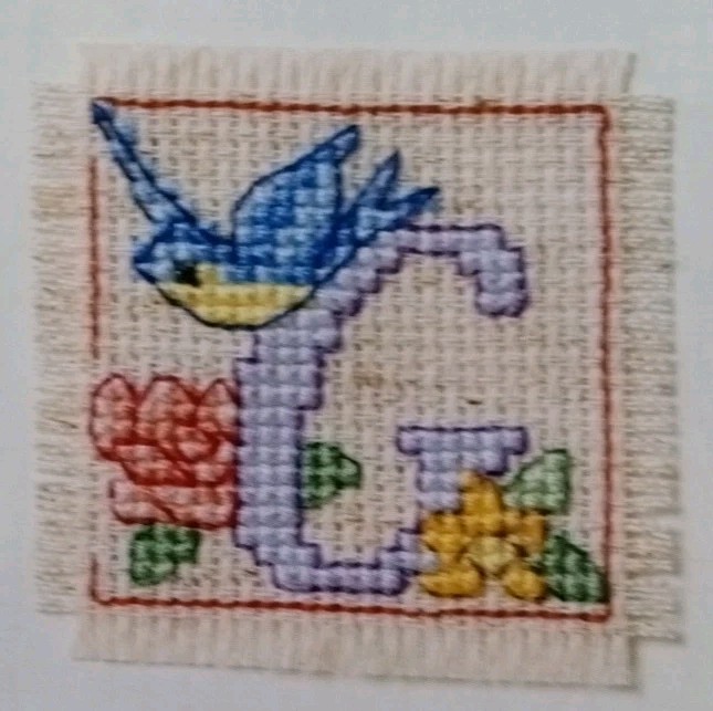 Cross Stitch "BLUEBIRD ABC" pattern ~ flowers