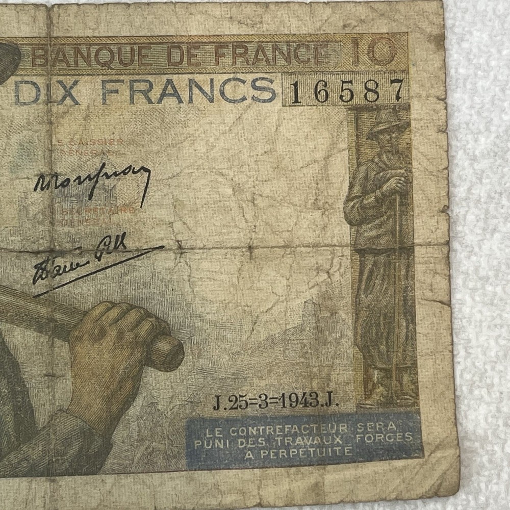 French 10 Francs Mineur banknote 1948