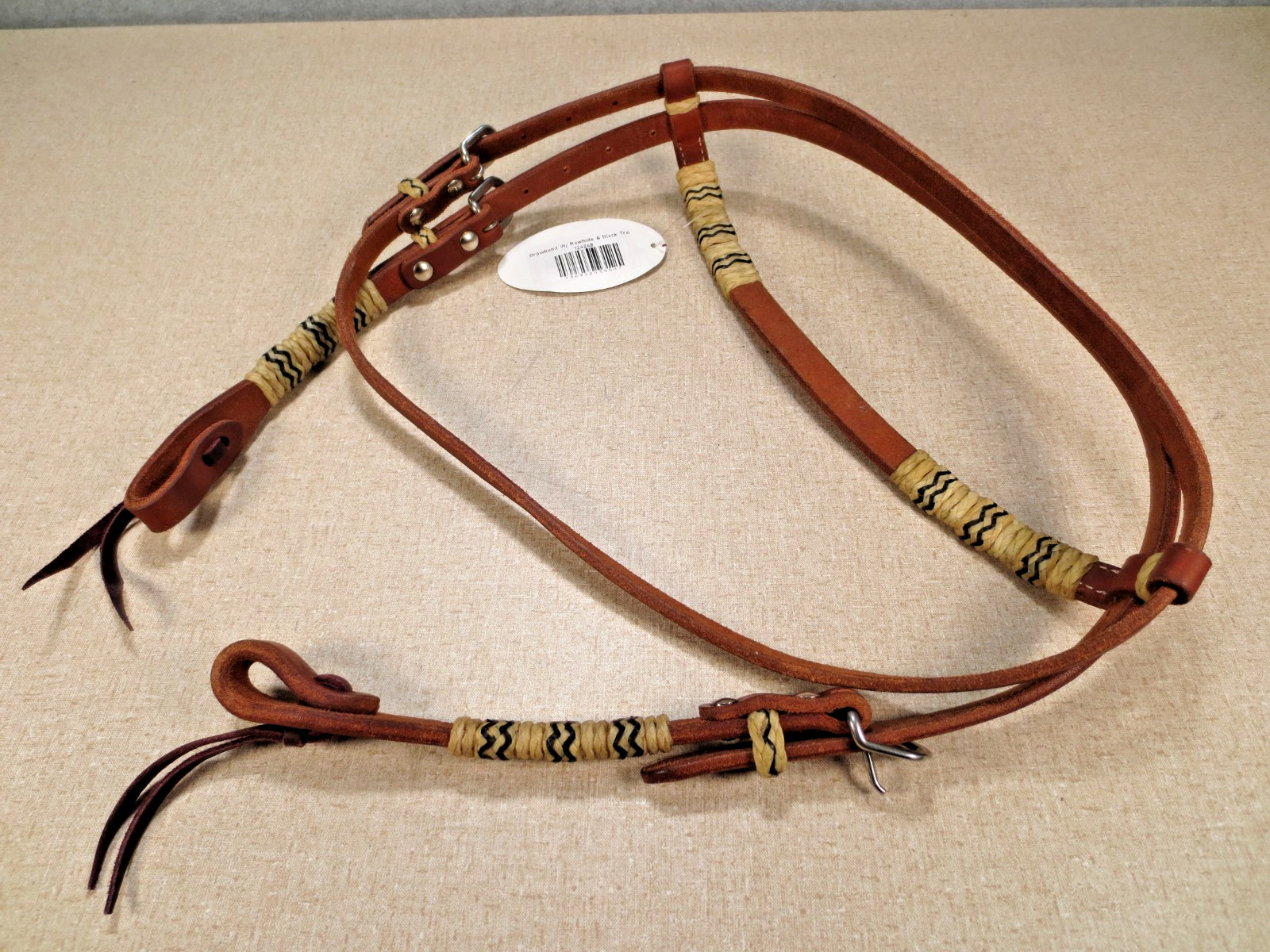 BROWBAND HEADSTALL W/ RAWHIDE KNOTTING by Oxbow Tack New With Tag