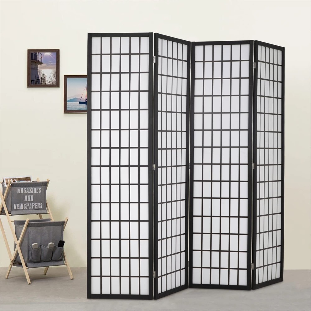4 Panel Room Divider Privacy Divider Folding Screen Home Office Partition Screen