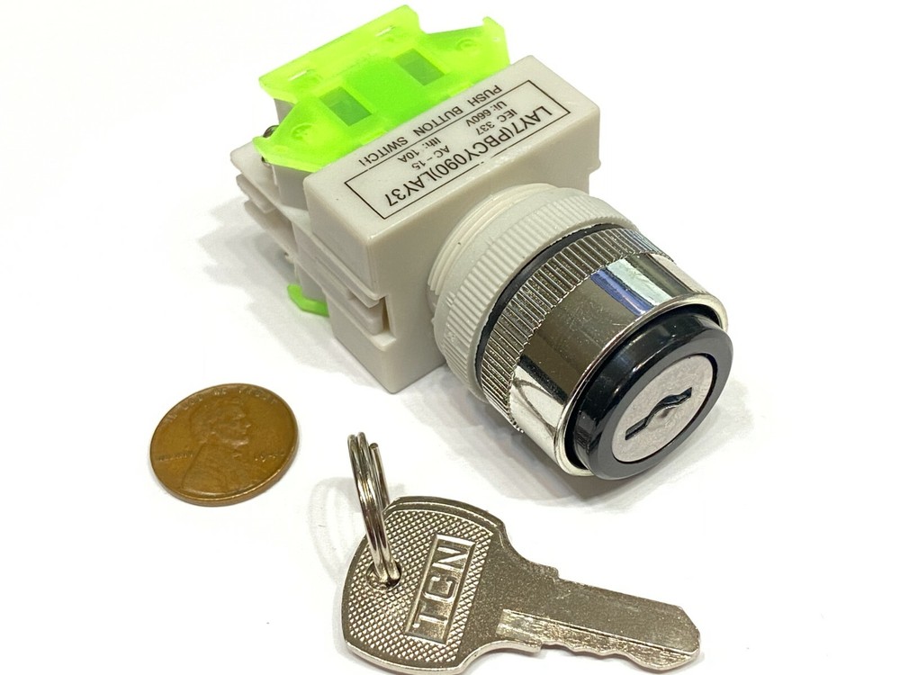 2 Pieces 2x 22MM On/Off Locking Key Switch Security Lock Keyed Power Ignition