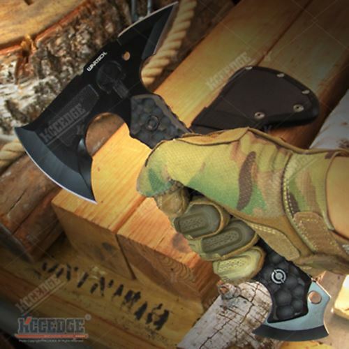 10" SKULL FULL TANG Tactical Hunting Camping Survival Axe w/ Spike