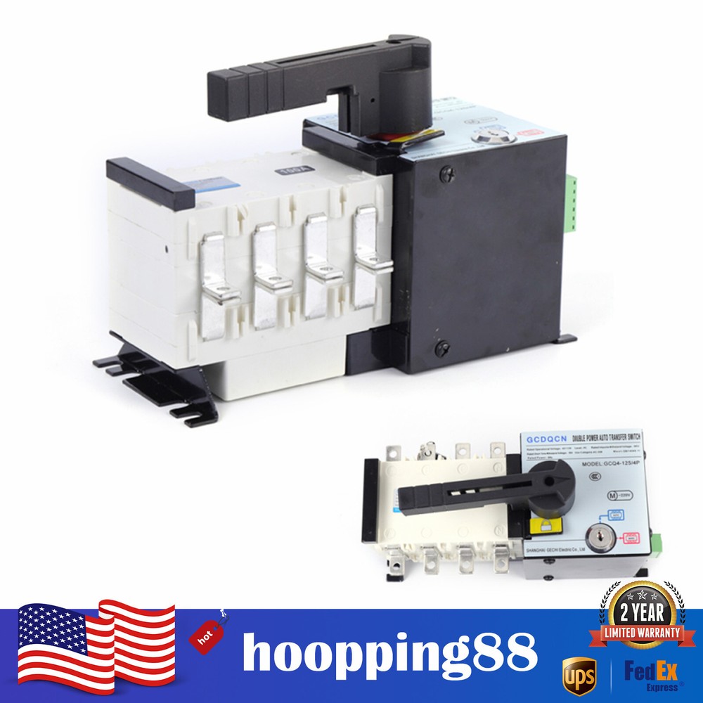 100AMP Dual Power Automatic Transfer Switch Changeover Isolation Generator USA