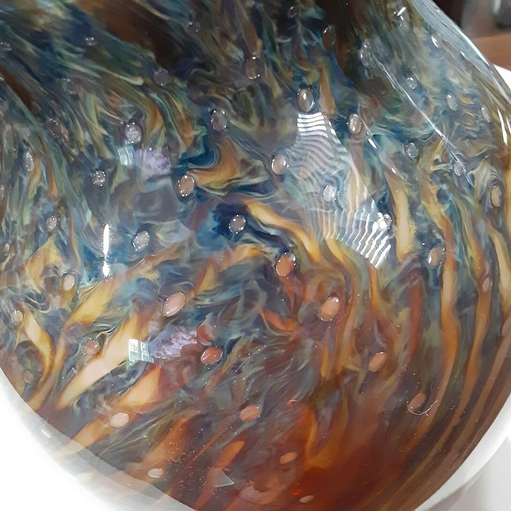 Phillip Jacobs - Hand Blown Glass Vase W/Controlled Bubbles (Signed)