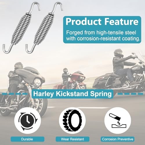 2 Pack Kickstand Spring, OEM 49725-07 Replacement, Motorcycle 2PCS-Silver