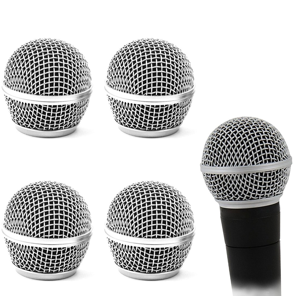 Cionyce 4 Pack SM58 Microphone Head Replacement Standard Size SM58, Silver