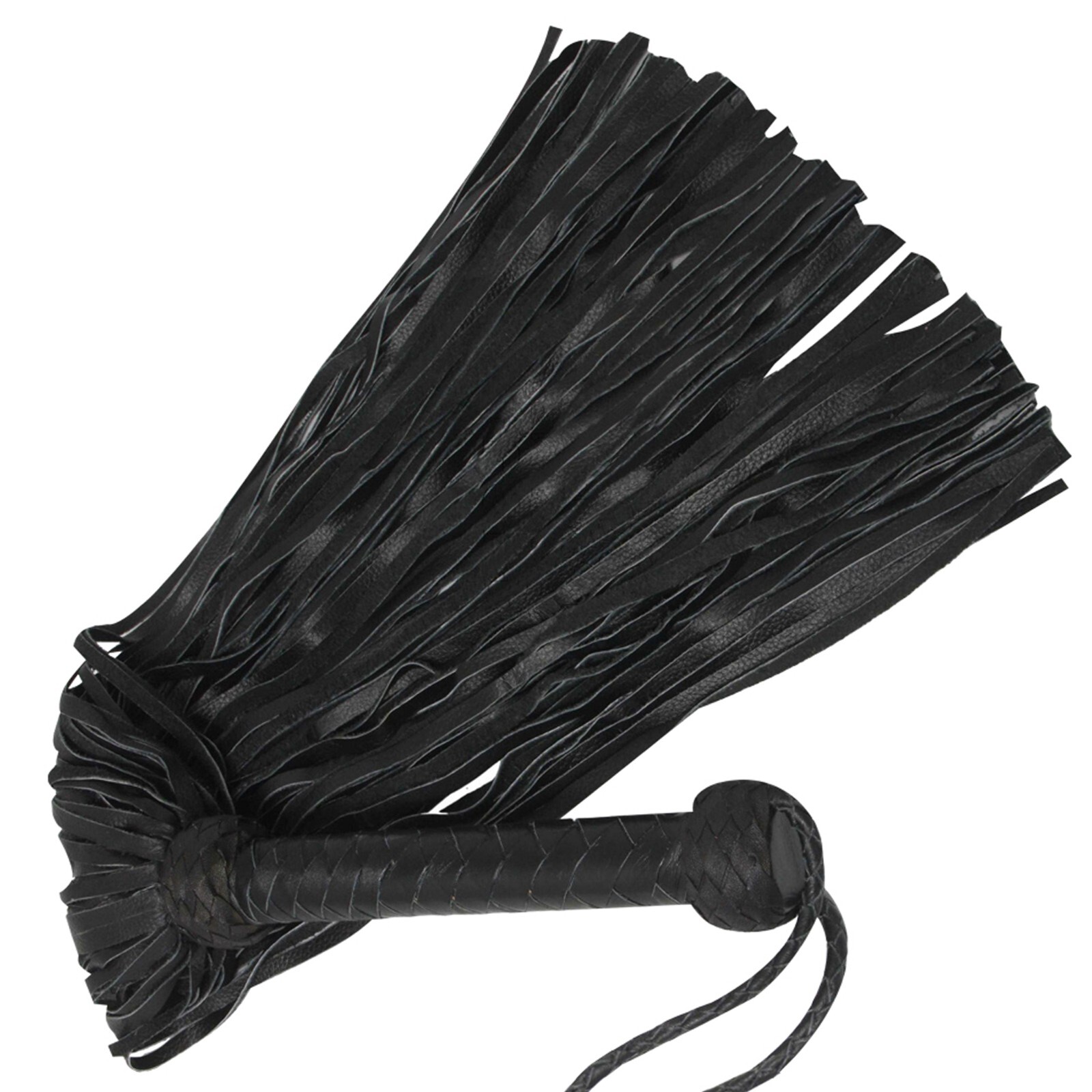 Real Cow Hide Black Leather Flogger 100 Thick Tails Heavy & Thuddy impact Whip