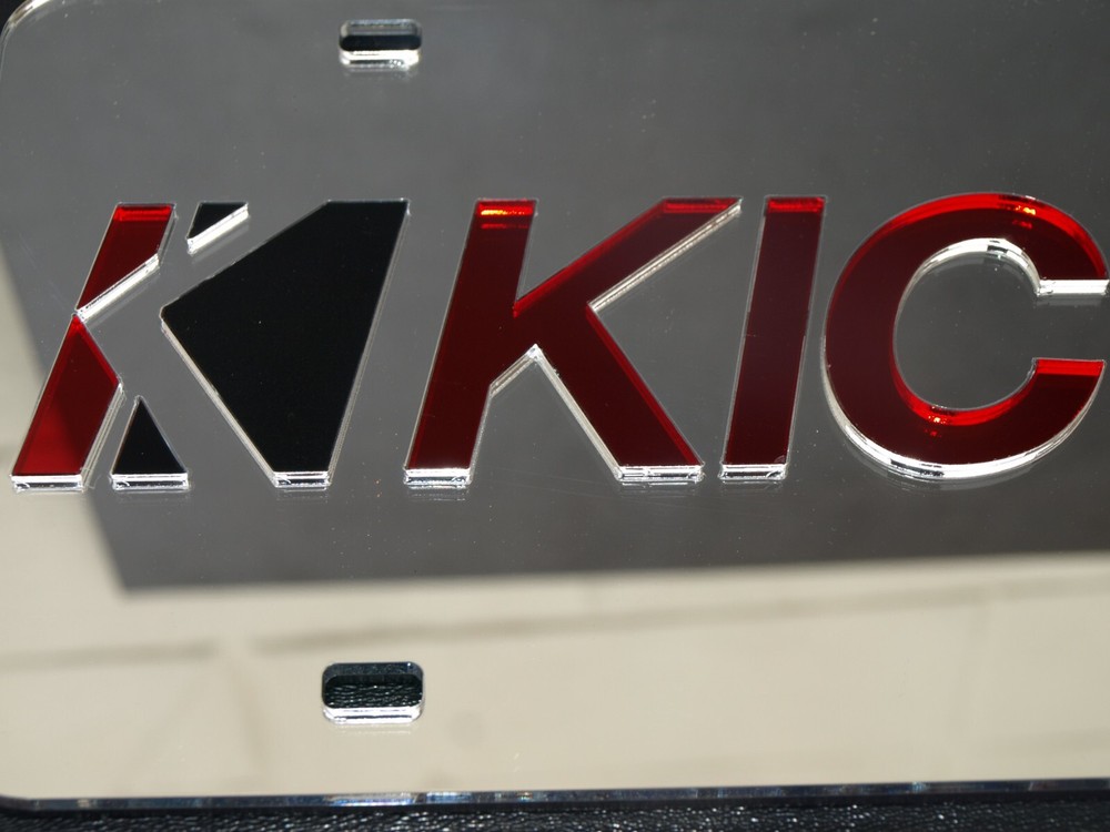 Custom Acrylic KICKER Audio Speaker License plate Chrome Silver Mirror
