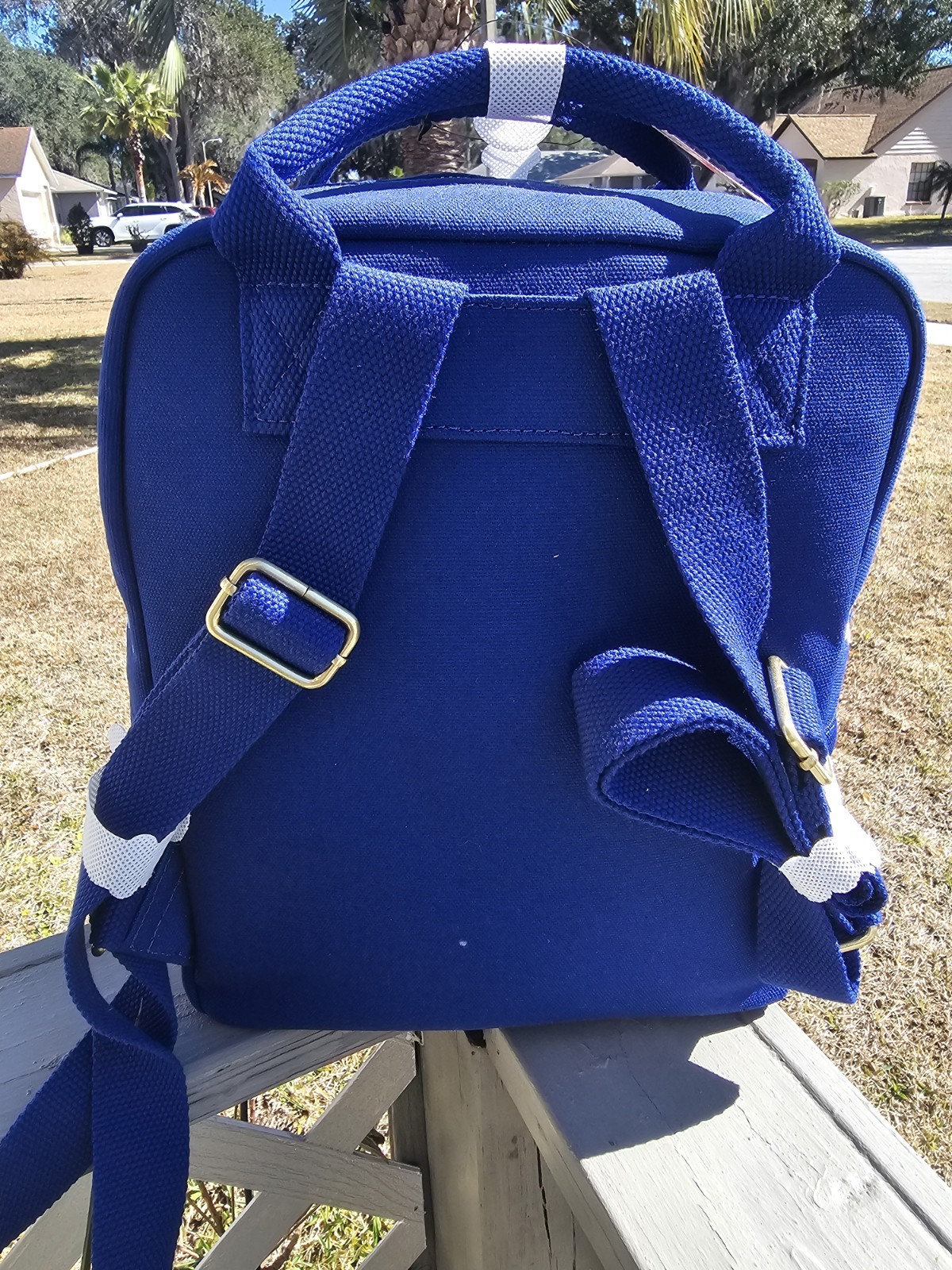 WDW 50th Anniversary Blue Canvas Loungefly Mini Backpack Walt Disney World Parks