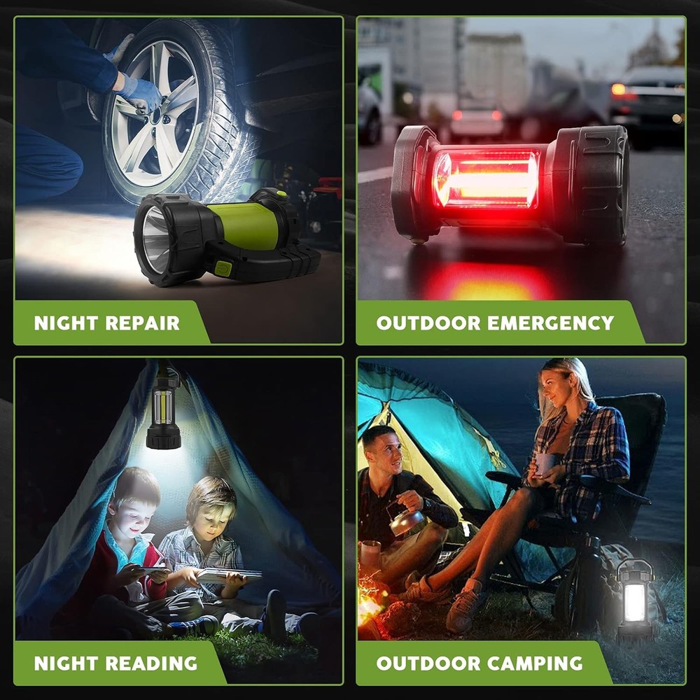 AlpsWolf Camping Lantern Rechargeable, LED Flashlight Spotlight Green