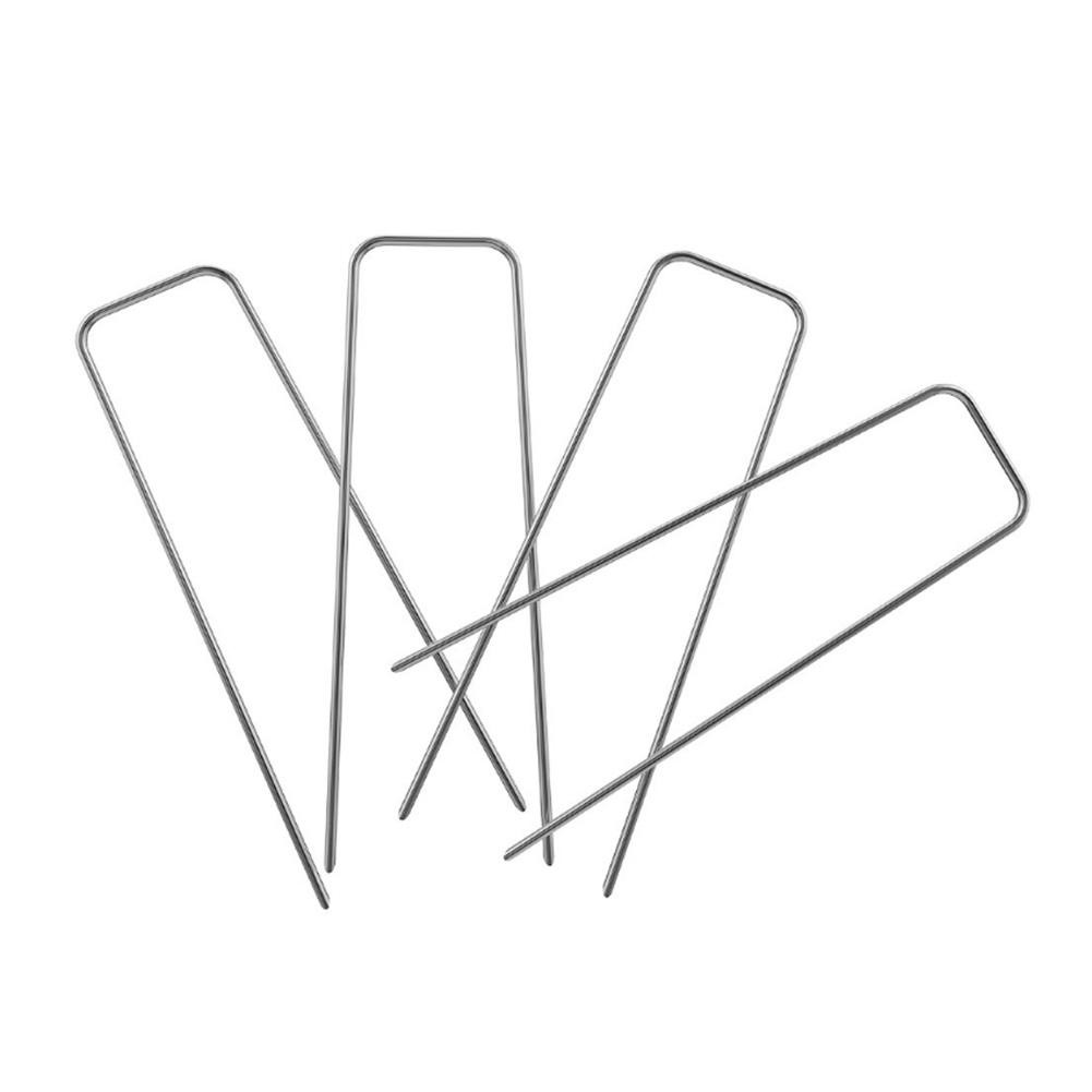 NEW 100PCS 6-Inch Landscape Staples Sod Staples Garden Stakes Square Pins Sturdy