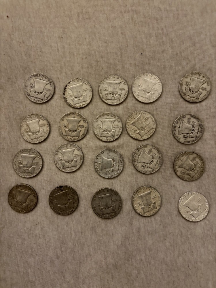 US Ben Franklin 90% Silver Half Dollars Random Dates