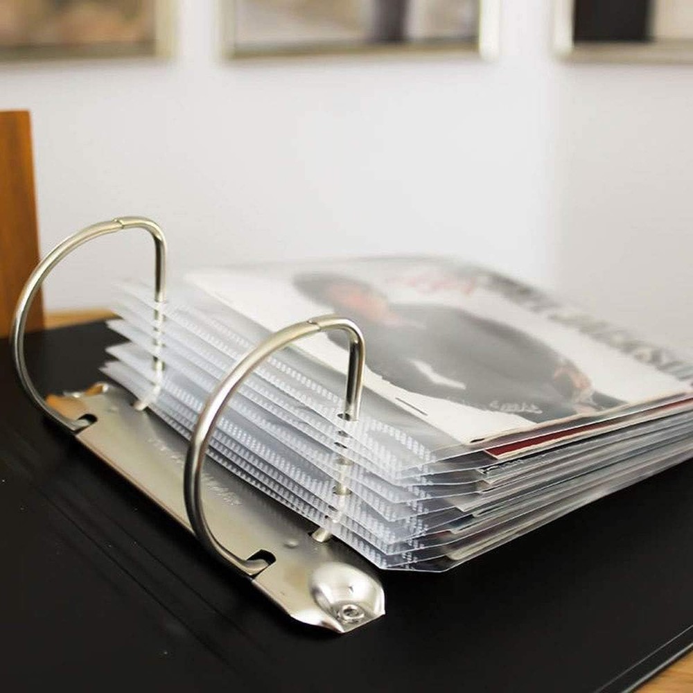 CD Storage Bundle Pack – 100 Transparent Protective CD Sleeves & 4 Black 2-Ring