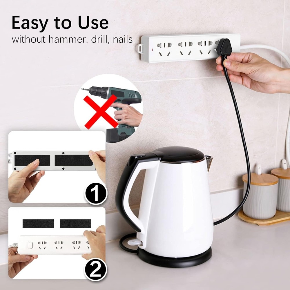 12 Pack Double-Sided Hook and Loop Tape - Black, Reusable, Easy to Use Adhesive