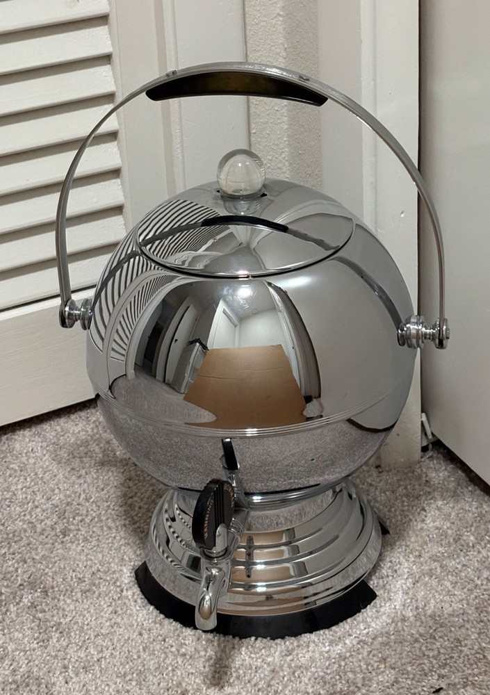 Midcentury Manning-Bowman Art Deco Globe Percolator Coffeemaker, EUC