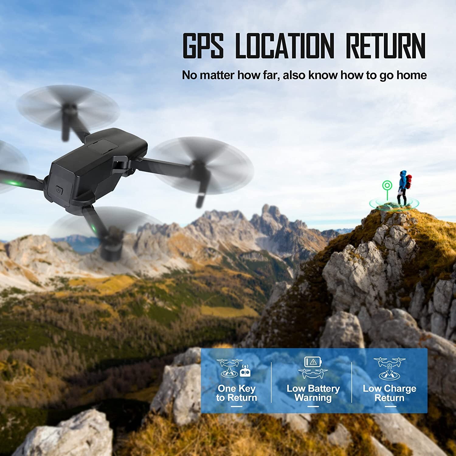 4k Drone with Camera 5G WIFI 50 Mins Flight Time w/ 2 Batteries Brushless Motor
