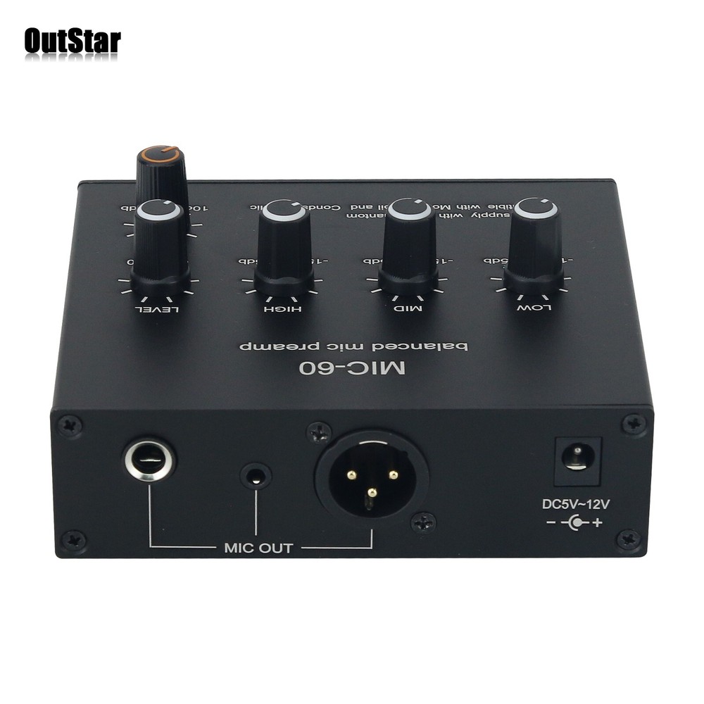 MIC-60 3-Band Equalizer Balanced Microphone Preamplifier w/DC Cable + XLR Cable
