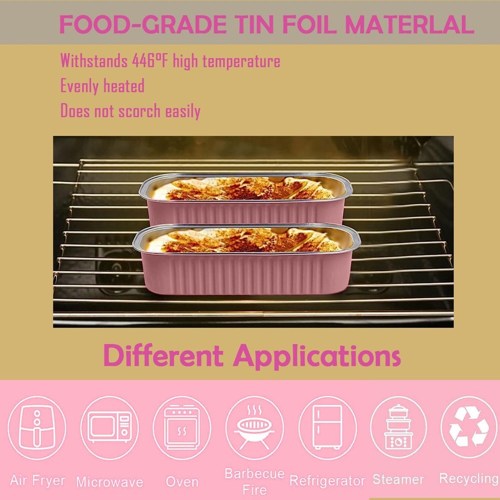 12Pack Mini Loaf Pans with Lids and Spoons, 6.8oz Disposable Rectangle Alumin...