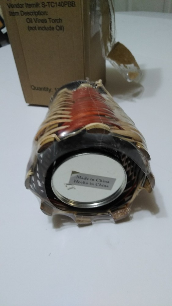 Sunjoy Oil Vines Tabletop Torch Wicker Torch