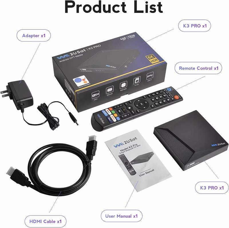 Newest We2Usat K3Pro+ Android TV Box