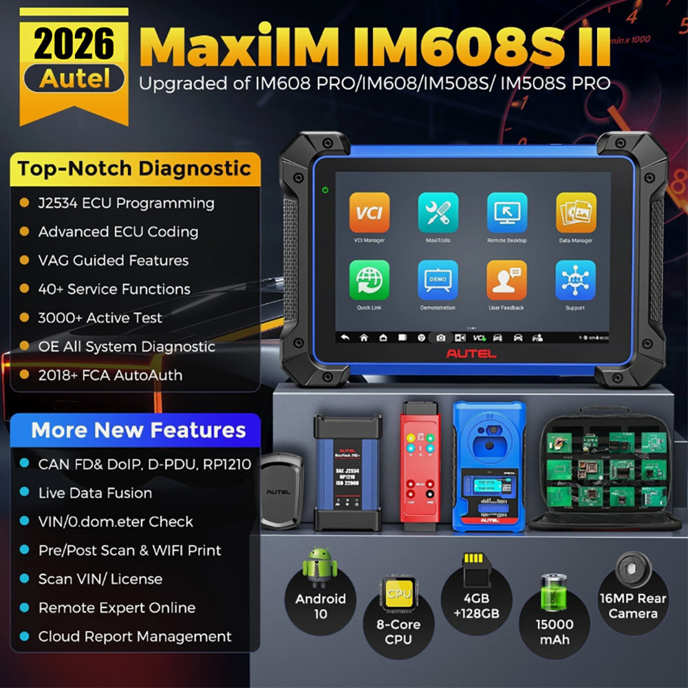 Autel MaxiIM IM608S II Full Kit Key FOB Programmer Scanner ECU Coding 40+ Reset