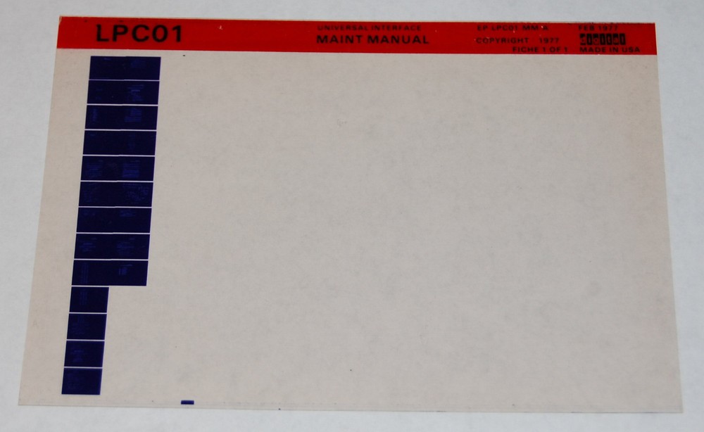 DEC LPC01 Universal Interface Maint Manual, Microfiche