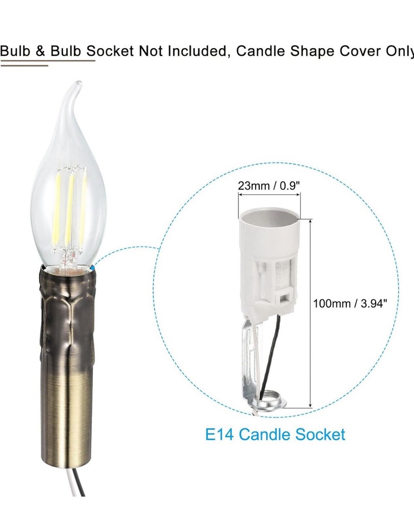 MECCANIXITY Candle Socket Covers, 4 Inch Tall.
