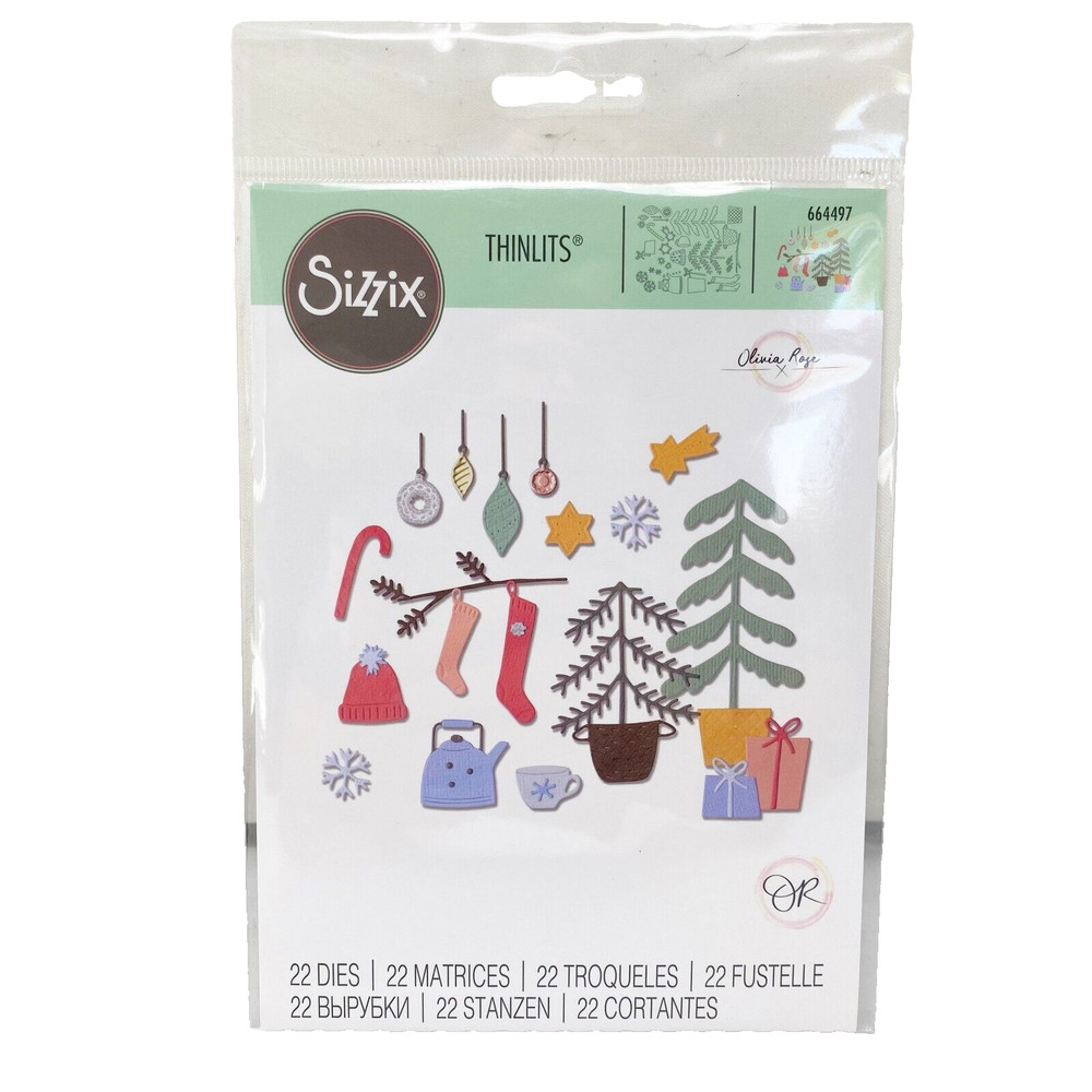 Sizzix Thinlits Christmas Cheer Olivia Rose Festive Cutting Dies 664497 NEW