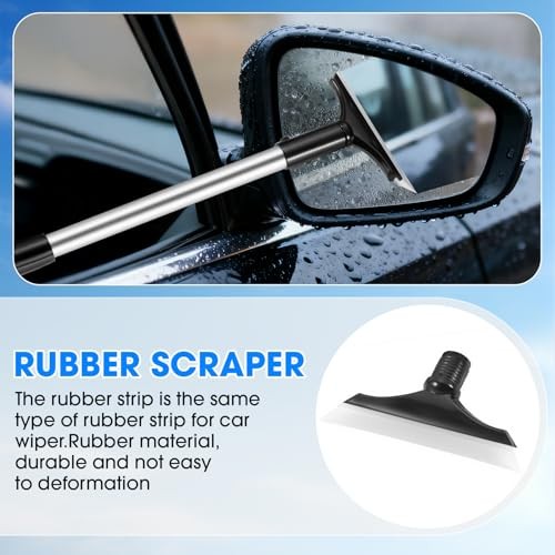 Windshield Cleaner Tool, Car Interior Cleaning Kit with Extendable Handle Blue