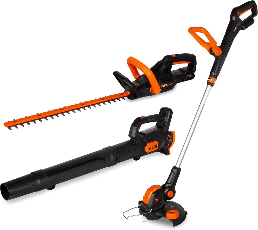 Wen 20V Cordless Combo Kit Hedge Trimmer String Trimmer Blower