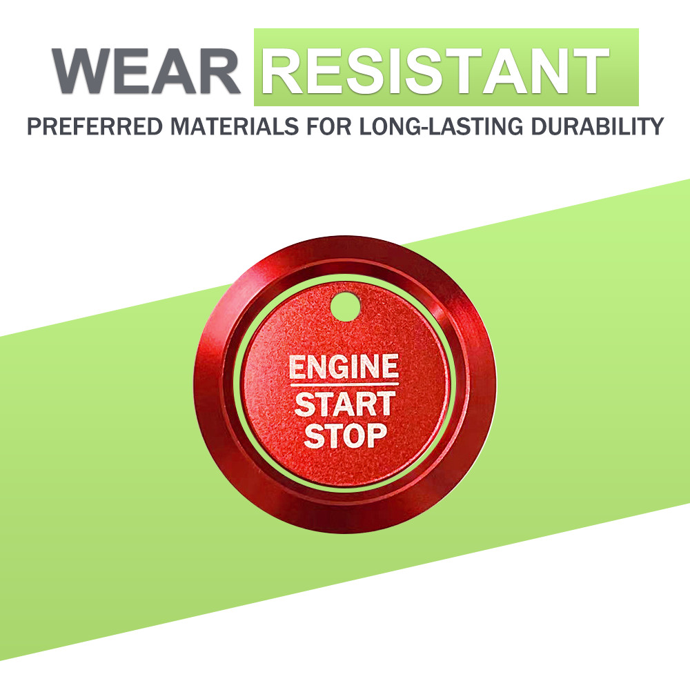 Red Keyless Engine Push Start Button Surrounding Ring Fit For Ford F150 Raptor..