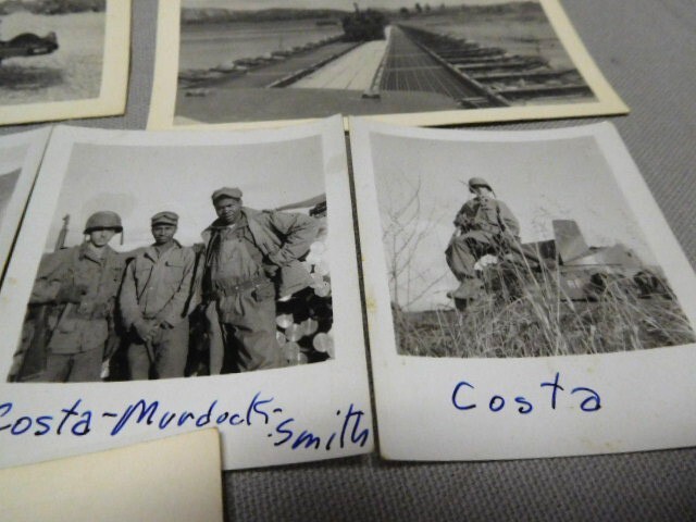 WW2 US Group of 14 Photos and ID Tag . FLU1520