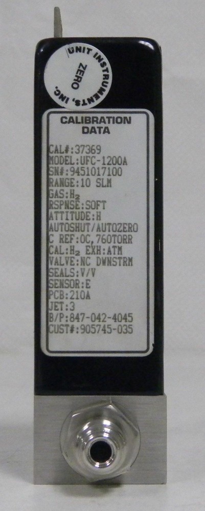 Unit UFC-1200A Mass Flow Controller, Gas- H2, Range- 10 SLM, Used