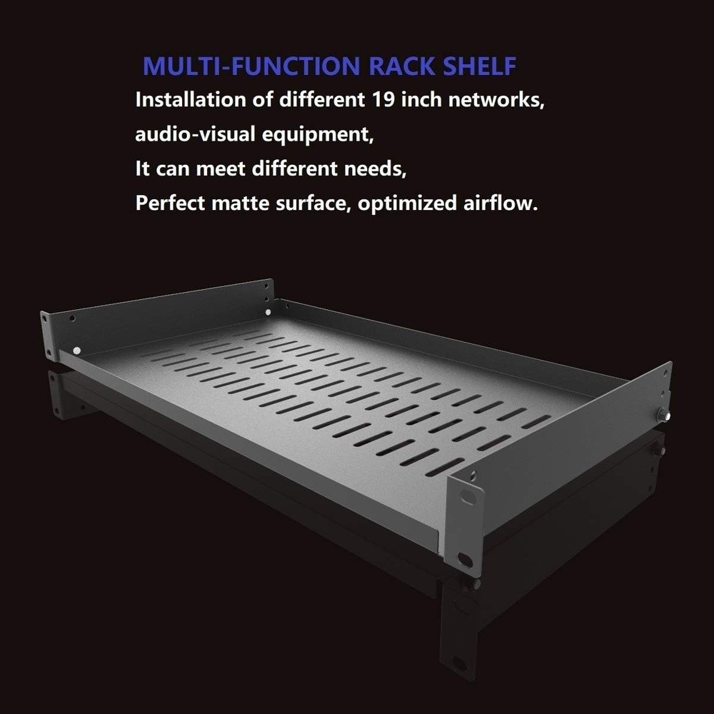 Versatile 1U Rack Shelf 10" Deep for IT Cabinets with Disassembled Structure