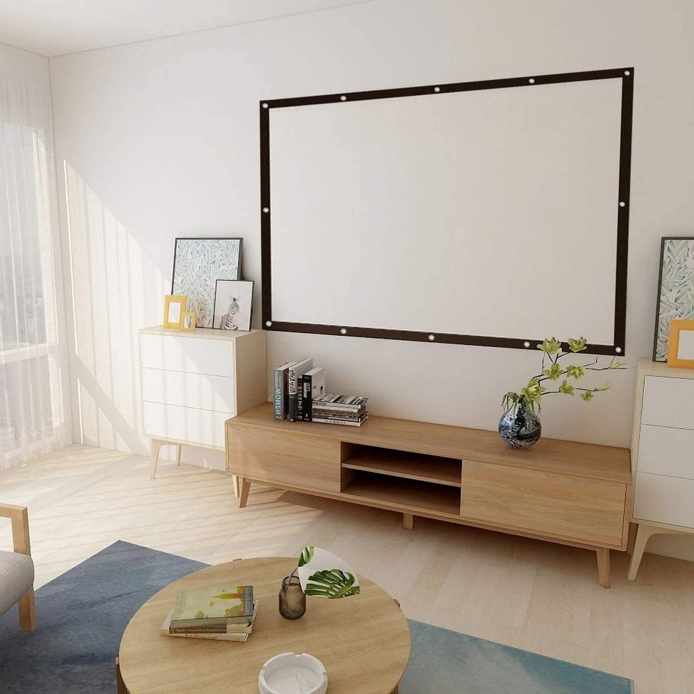 150 Inch 16:9 Double Layer Projection Screen Polyester Material 1.5 Gain Fron