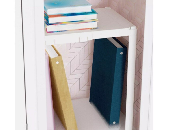 U-Brands Locker Style White Adjustable Locker Shelf 3 Different Heights A321