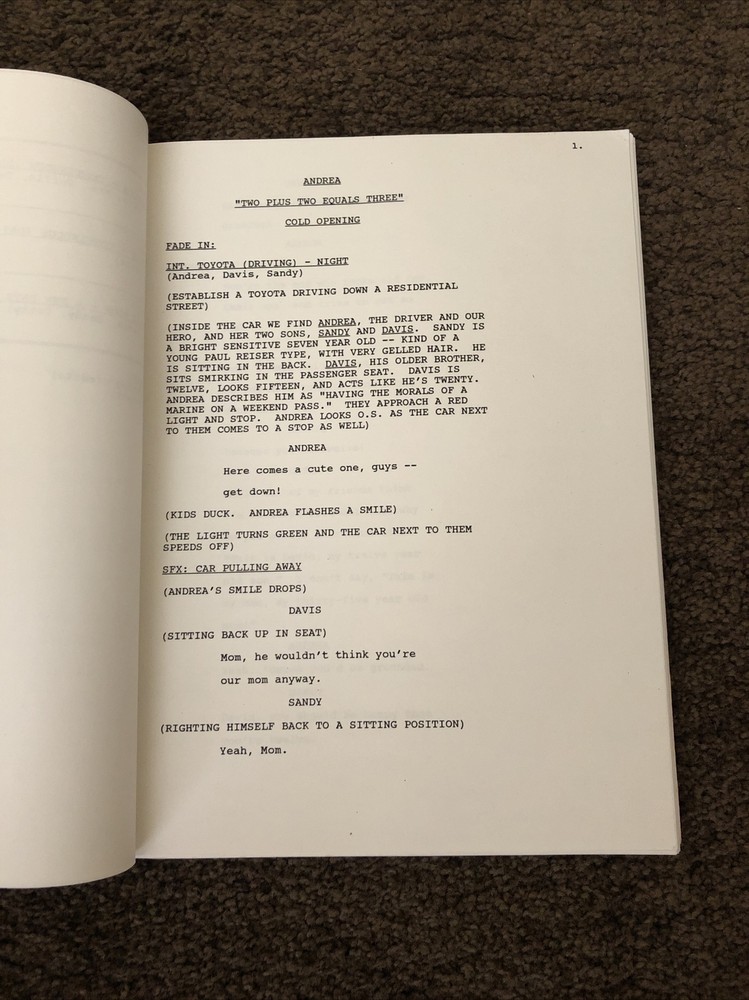 ORIGINAL SCRIPT Warner Bros. 1993 "TWO PLUS TWO EQUALS THREE" Walker Widdoes