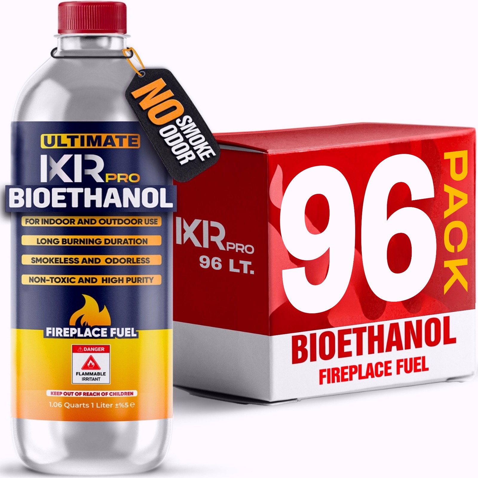 Bioethanol Fireplace Fuel 96 pcs  – Clean Burning Ethanol Fuel