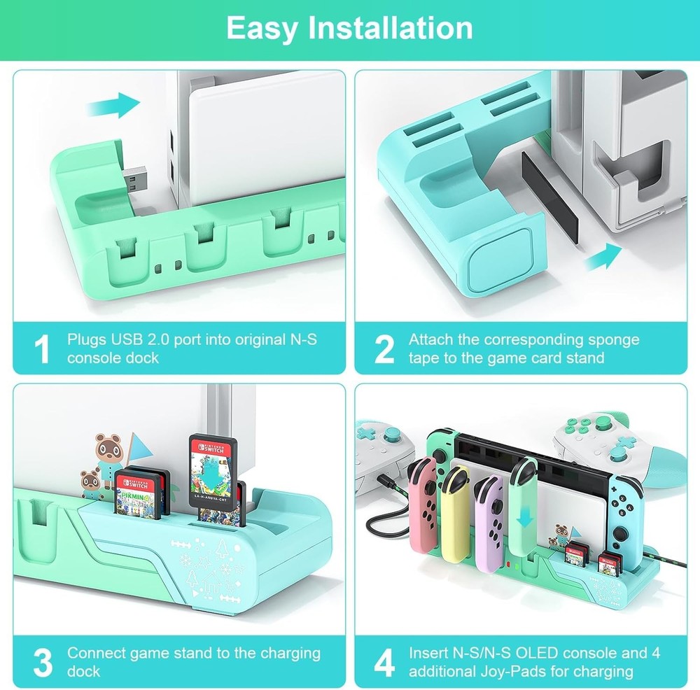 Switch Controller Charging Dock - Animal Crossing & Switch OLED Model Joycons, C