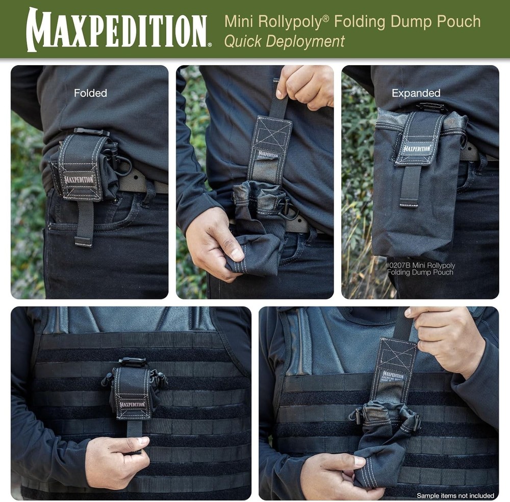 MAXPEDITION Mini Rollypoly Folding Dump Pouch One Size, Black