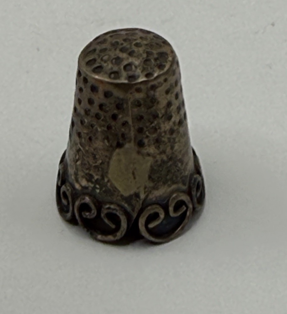 Sterling Silver Thimble 925 Eagle Spratling-School “JD” Flared Scrollwork Skirt
