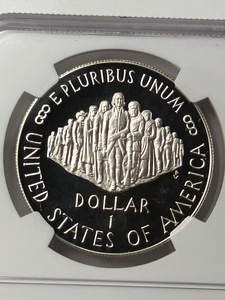 1987 S Constitution Silver Dollar NGC Mint Error PF69 UC Obverse Struck Through